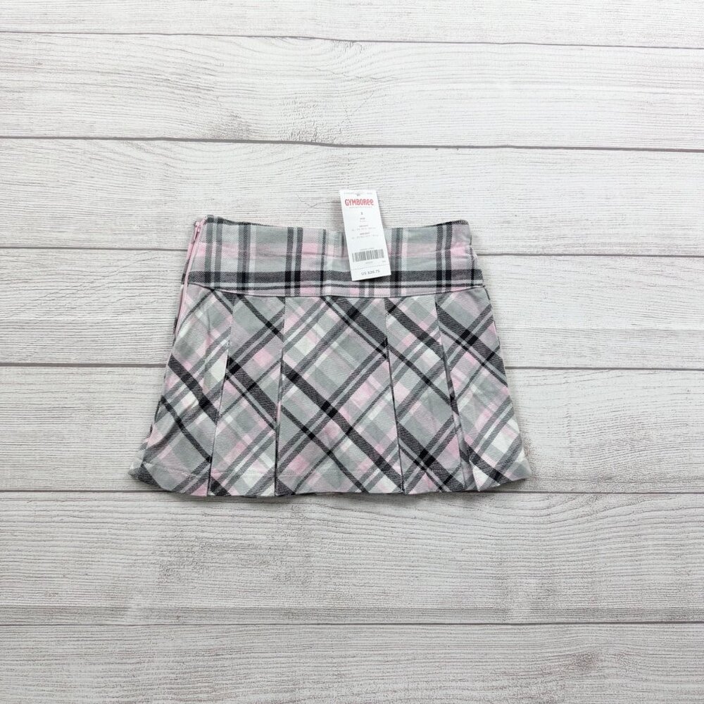 Gymboree Girls Plaid Skirt Pink Gray Black Pleated School Skirt NWT 3T - Picture 3 of 4